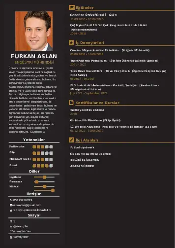 Endüstri Mühendisi CV Örnekleri cv indir